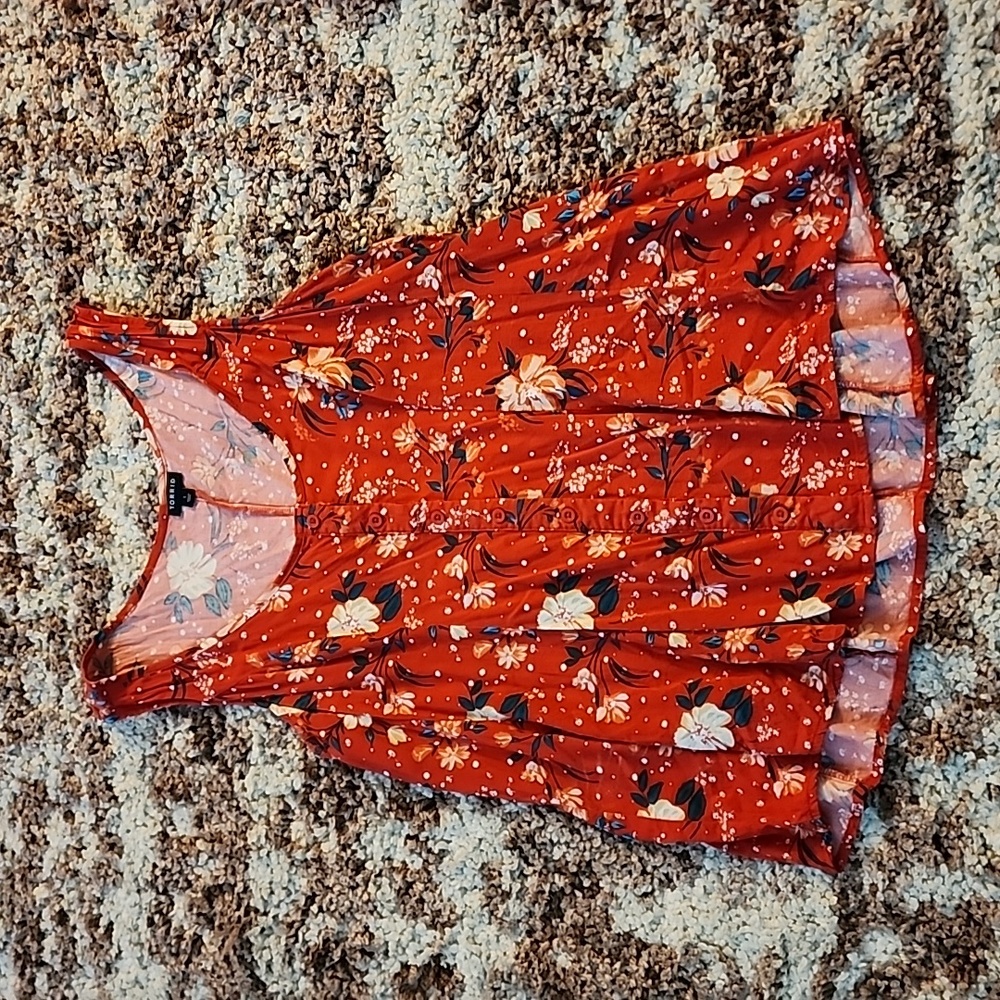 Torrid tank top red 1x floral with back tie